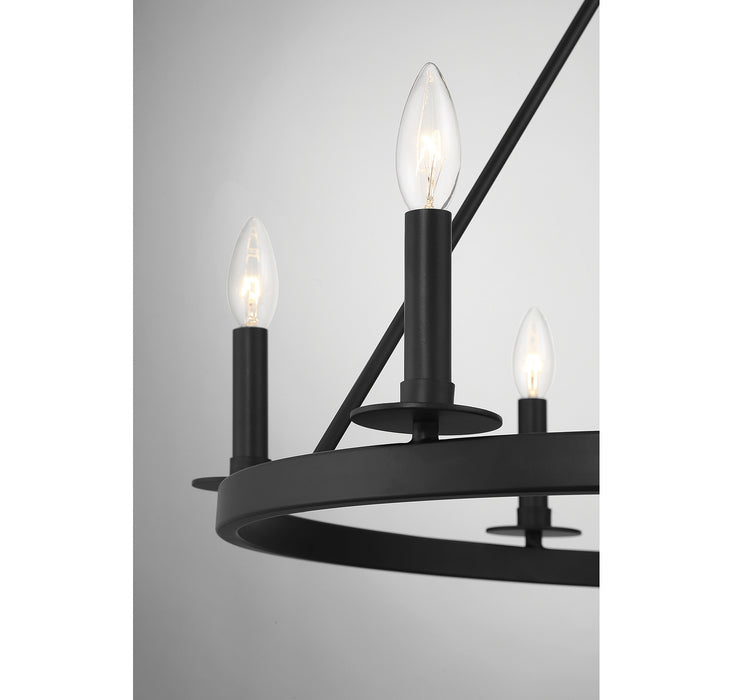 Meridian M10093MBK Six Light Chandelier, Matte Black