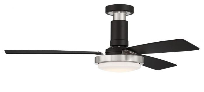 Craftmade MNG52FBBNK3 52"Ceiling Fan, Flat Black/Brushed Polished Nickel