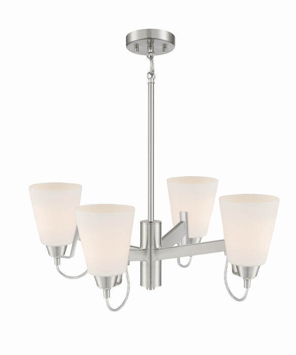 Minka-Lavery 3994-84 Four Light Chandelier, Brushed Nickel