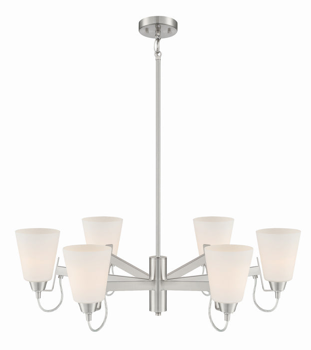 Minka-Lavery 3996-84 Six Light Chandelier, Brushed Nickel