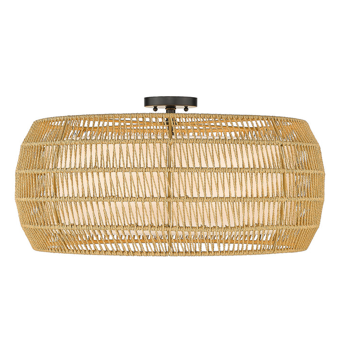 Golden 6805-6SF BLK-NR Six Light Semi-Flush Mount, Matte Black