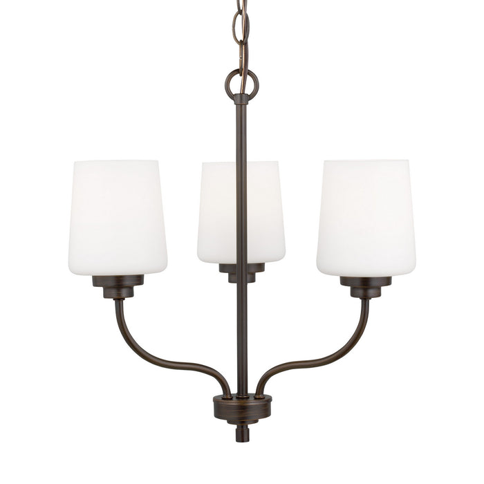 Generation Lighting 3102803-710 Three Light Chandelier, Bronze