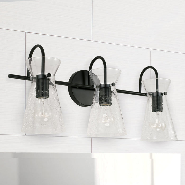 Capital Lighting 142431MB Three Light Vanity, Matte Black
