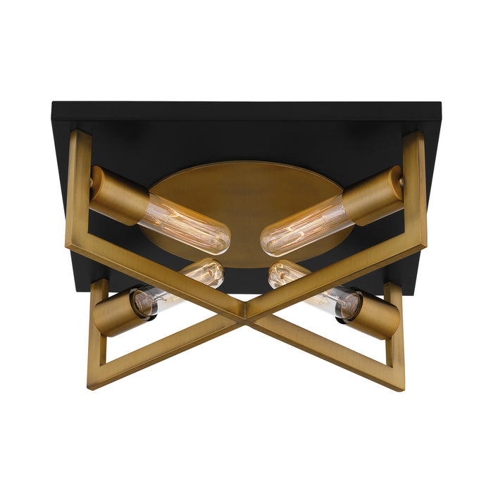 Quoizel QFL5353AB Four Light Flush Mount, Aged Brass