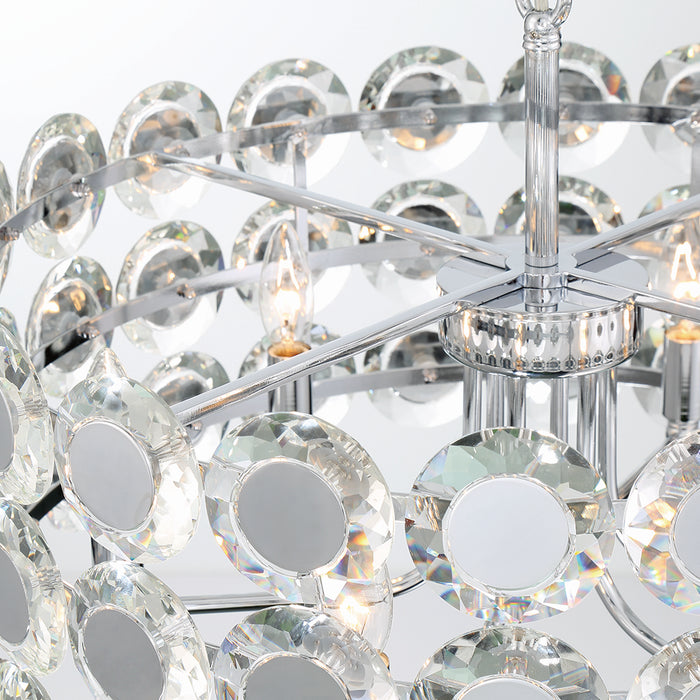 Eurofase 44285-012 Six Light Chandelier, Chrome