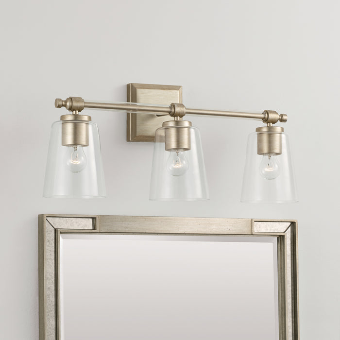 Capital Lighting 144831BS-523 Three Light Vanity, Brushed Champagne