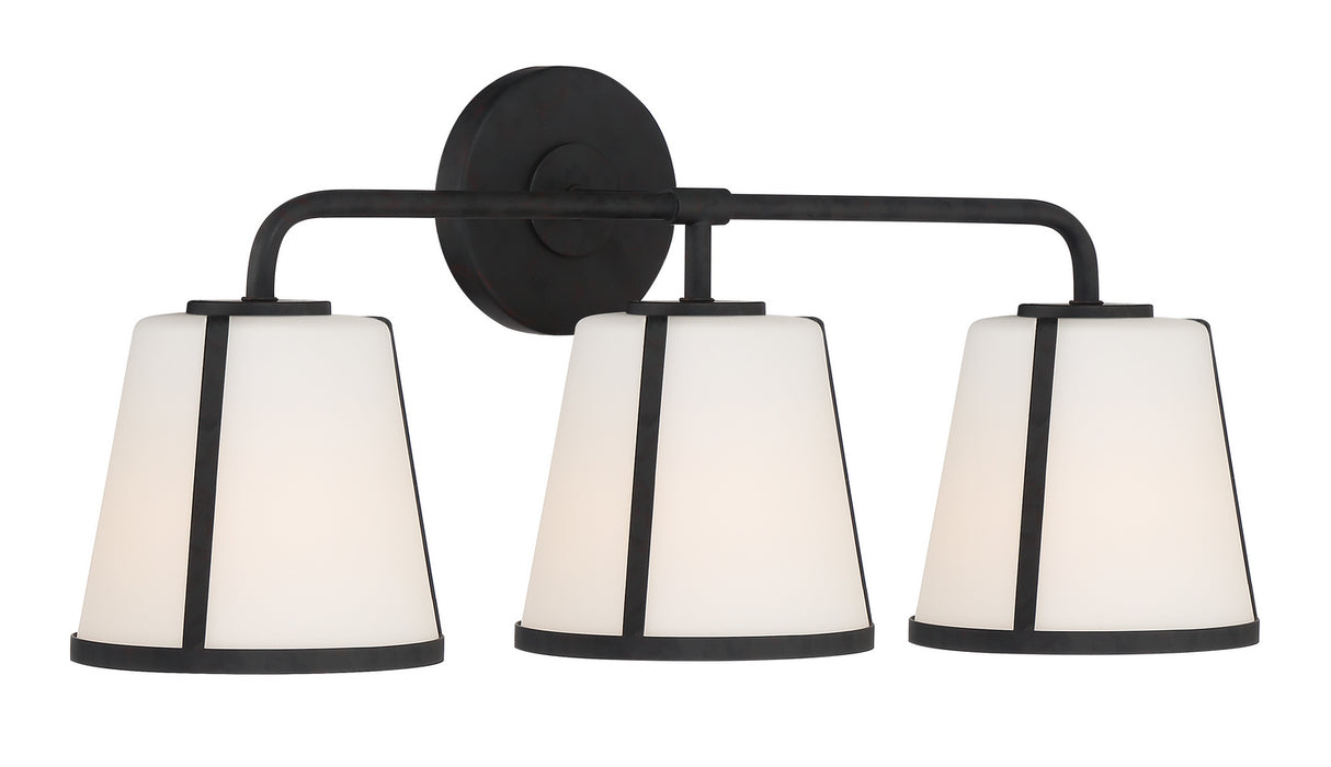 Crystorama FUL-913-BK Three Light Bath, Black
