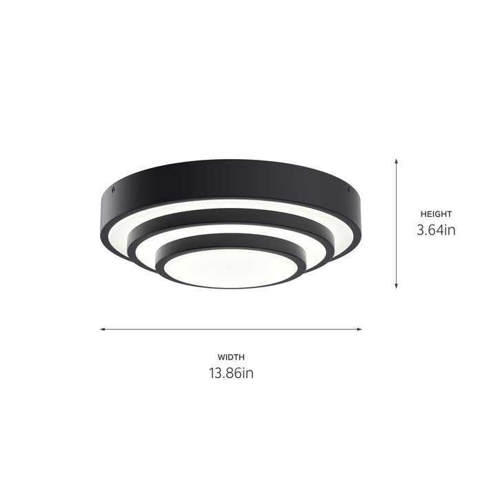 Kichler 84320MBK LED Flush Mount, Matte Black