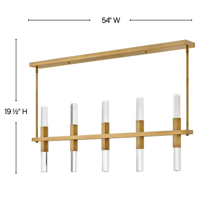 Fredrick Ramond FR30608HBR LED Linear Pendant, Heritage Brass