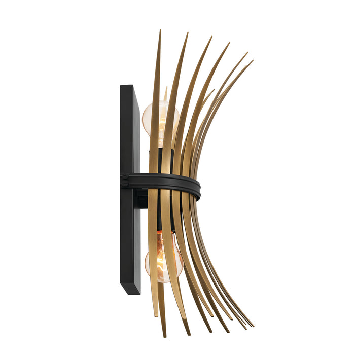 Kichler 52461BK Two Light Wall Sconce, Black