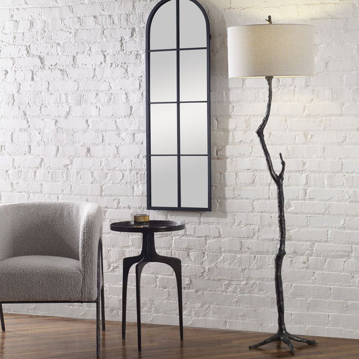 Uttermost 30063 One Light Floor Lamp, Distressed Rustic Black