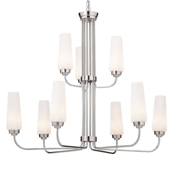 Kichler 52482PN Nine Light Chandelier, Polished Nickel
