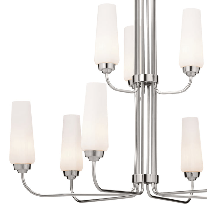 Kichler 52482PN Nine Light Chandelier, Polished Nickel