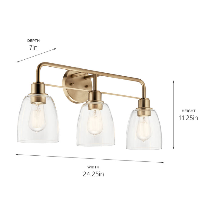 Kichler 55102CPZ Three Light Bath, Champagne Bronze