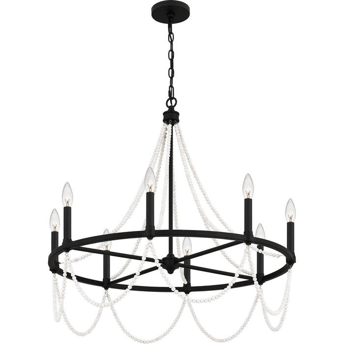 Quoizel BGA5030MBK Eight Light Chandelier, Matte Black
