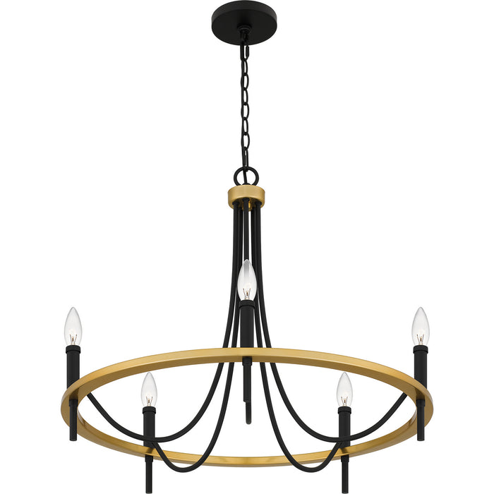 Quoizel LGR5026MBK Five Light Chandelier, Matte Black