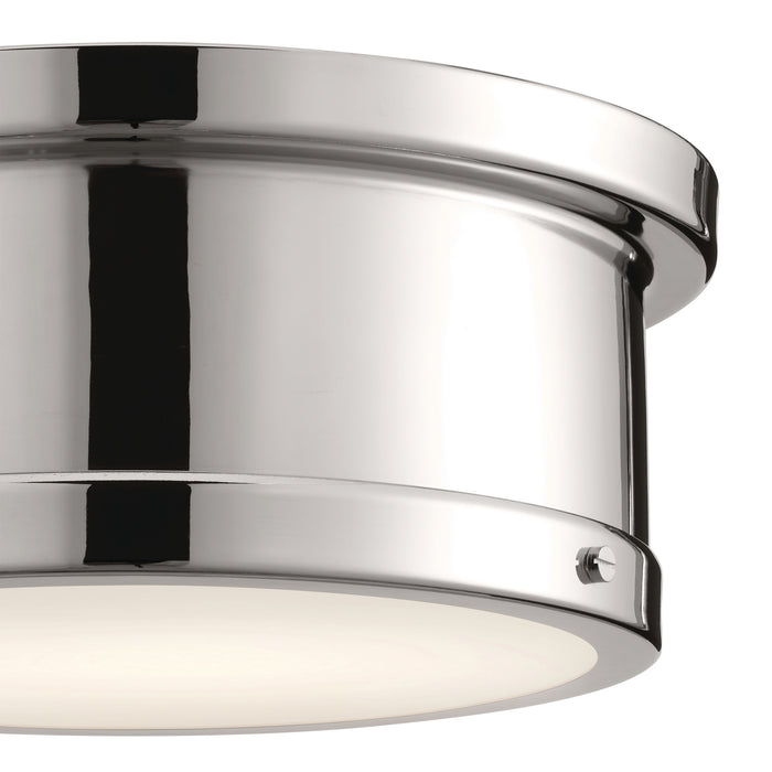 Kichler 52540PN Two Light Flush Mount, Polished Nickel