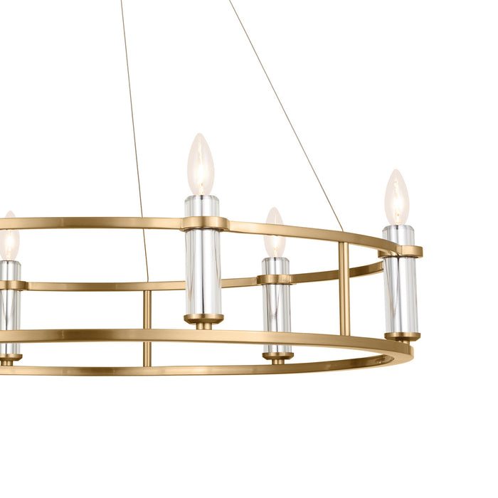 Kichler 52490BNB Six Light Chandelier, Brushed Natural Brass