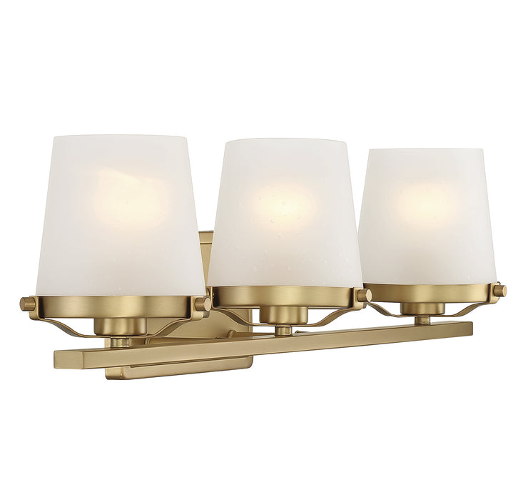 Lighting One E V6-L8-5250-3-322 Three Light Bathroom Vanity, Warm Brass