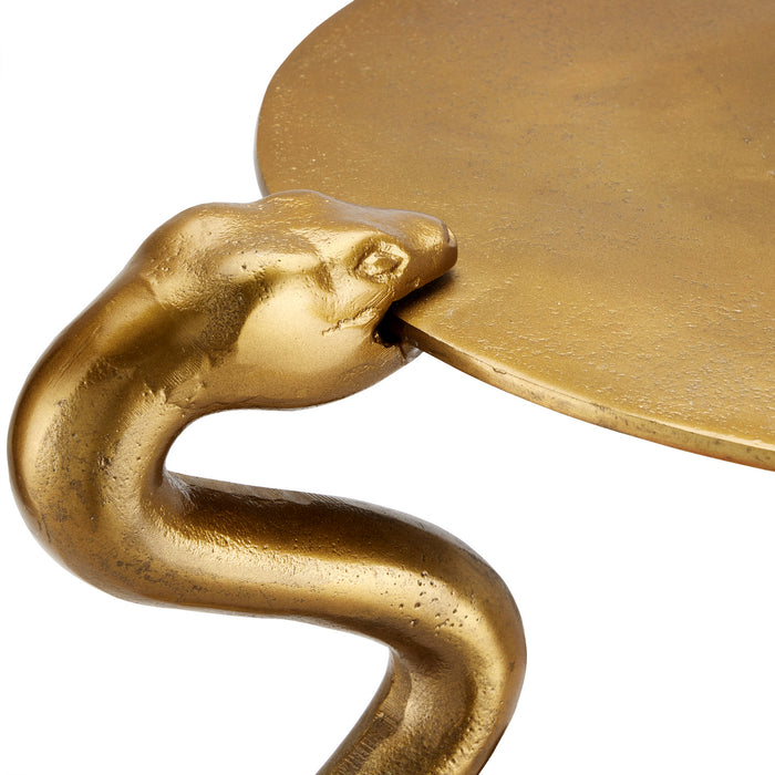 Currey and Company 4000-0140 Accent Table, Antique Brass