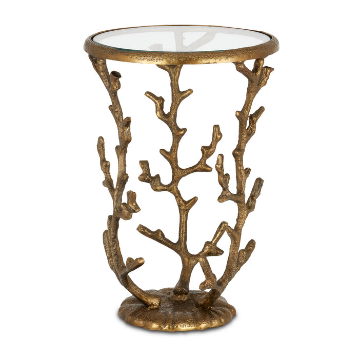 Currey and Company 4000-0141 Accent Table, Antique Brass