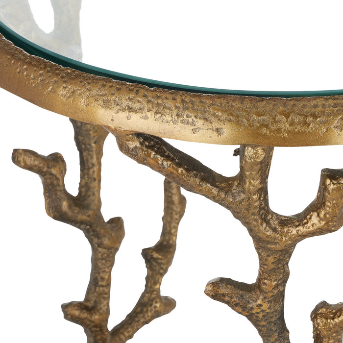 Currey and Company 4000-0141 Accent Table, Antique Brass