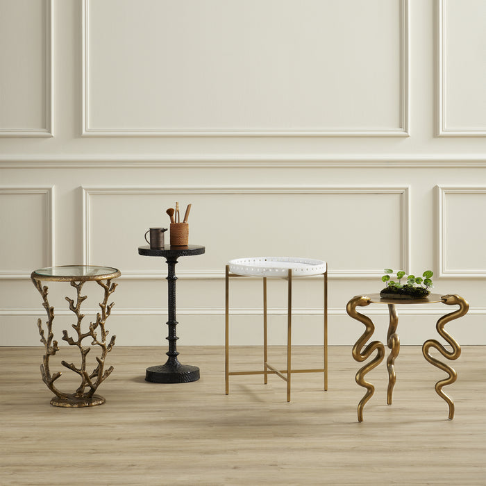 Currey and Company 4000-0141 Accent Table, Antique Brass