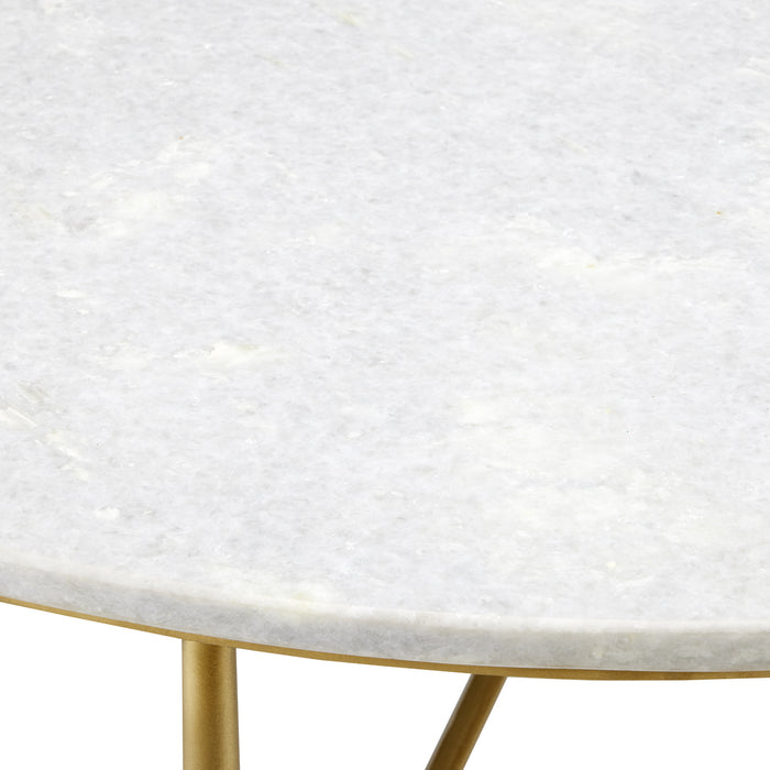 Currey and Company 4000-0145 Cocktail Table, White/Antique Brass