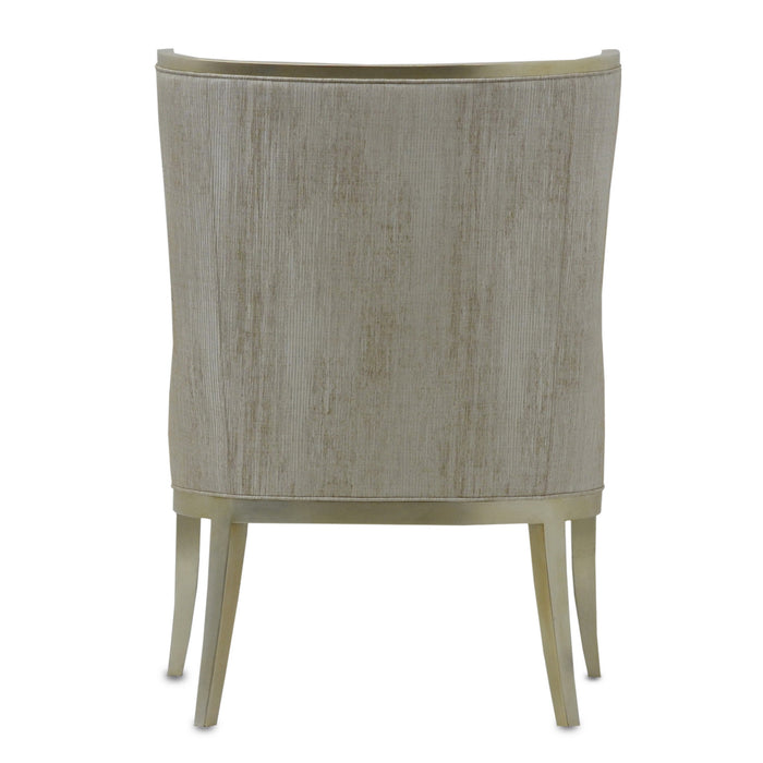 Currey and Company 7000-0642 Chair, Silver/Fresh File Linen