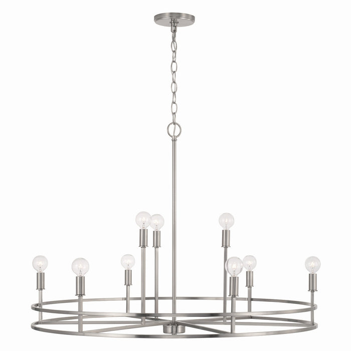 Capital Lighting 448791BN Nine Light Chandelier, Brushed Nickel