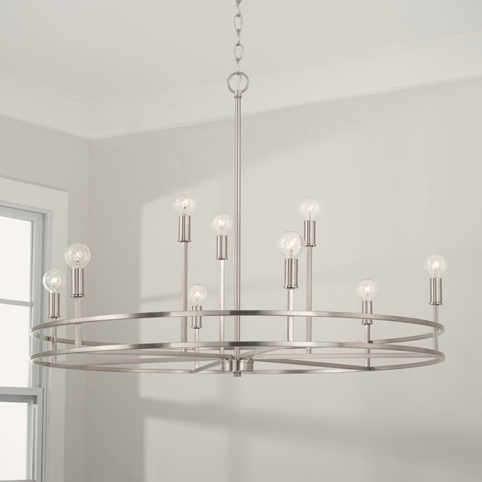 Capital Lighting 448791BN Nine Light Chandelier, Brushed Nickel