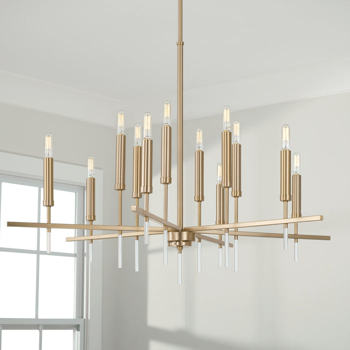 Capital Lighting 449301MA 12 Light Chandelier, Matte Brass