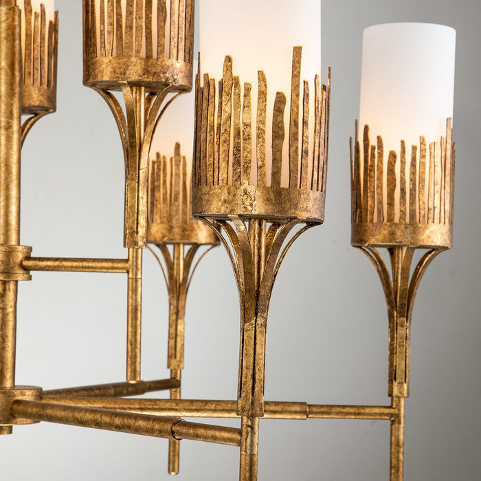 Lucas + McKearn CH20319G-6 Six Light Chandelier, Gold Leaf