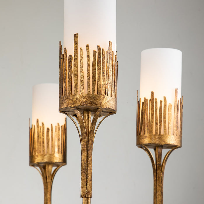 Lucas + McKearn CH20319G-6 Six Light Chandelier, Gold Leaf