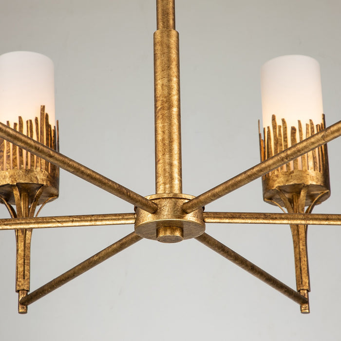 Lucas + McKearn CH20319G-6 Six Light Chandelier, Gold Leaf