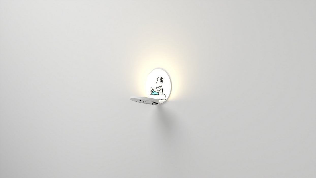 Koncept GRW-S-MWT-SN1-PI LED Wall Sconce, Matte White, Snoopy