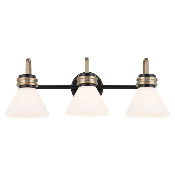 Kichler 55155BK Three Light Bath, Black