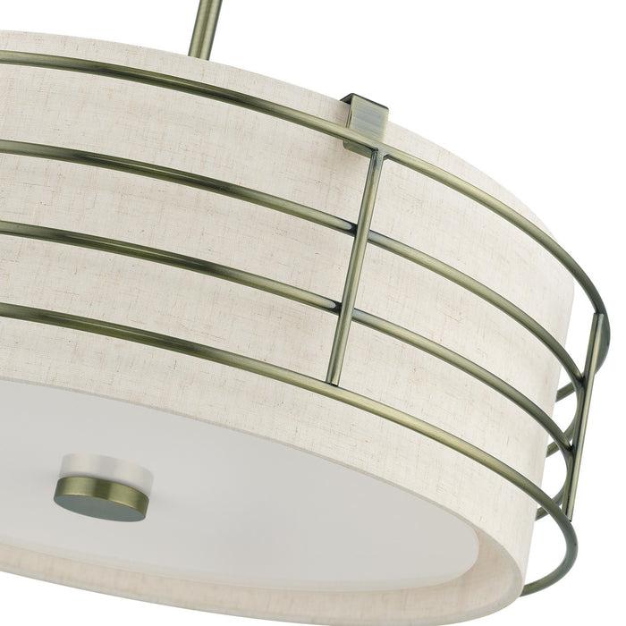 Livex Lighting 55114-01 Four Light Pendant Chandelier, Antique Brass