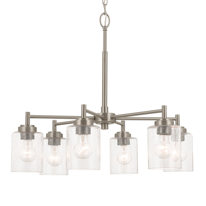 Kichler 52616NI Six Light Chandelier, Brushed Nickel