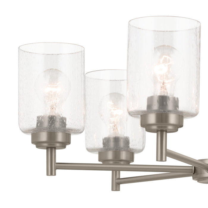 Kichler 52616NI Six Light Chandelier, Brushed Nickel