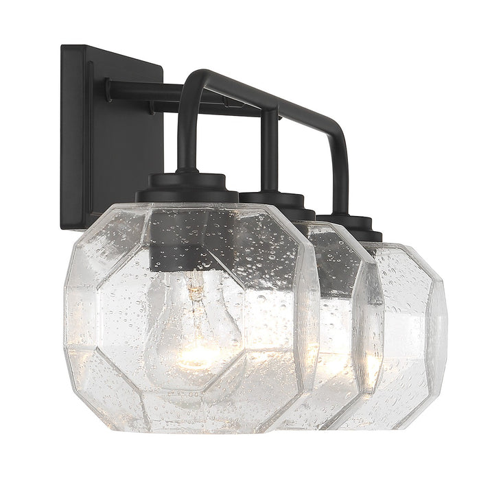 Lighting One E V6-L8-4399-3-BK Three Light Bathroom Vanity, Matte Black