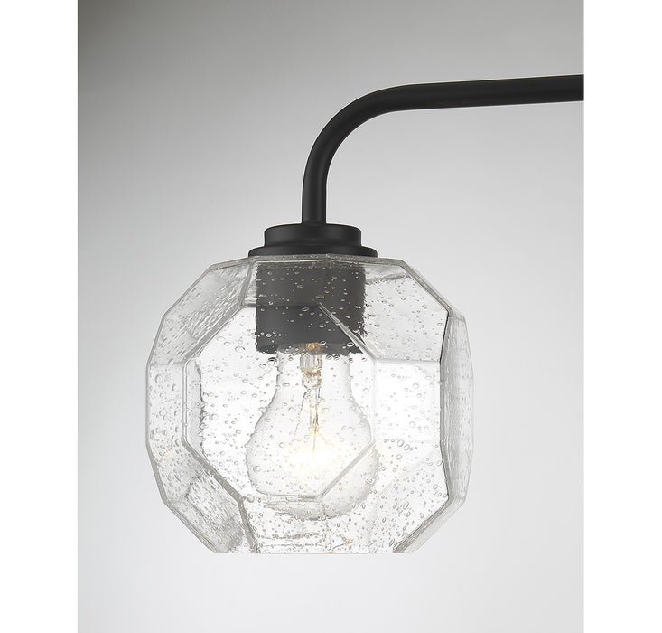 Lighting One E V6-L8-4399-3-BK Three Light Bathroom Vanity, Matte Black