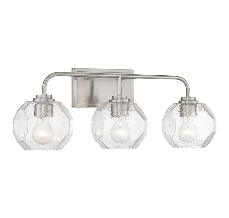 Lighting One E V6-L8-4399-3-SN Three Light Bathroom Vanity, Satin Nickel