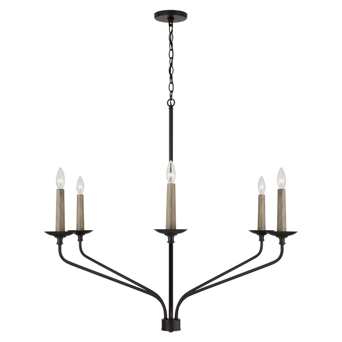 Capital Lighting 451562MB Six Light Chandelier, Matte Black
