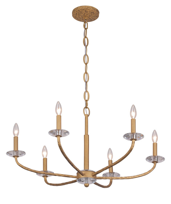 Minka-Lavery 5286-788 Six Light Chandelier, Ashen Gold