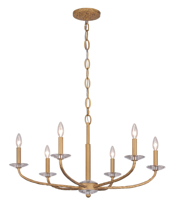 Minka-Lavery 5286-788 Six Light Chandelier, Ashen Gold