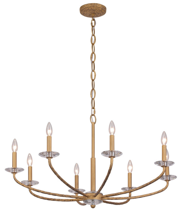 Minka-Lavery 5287-788 Eight Light Chandelier, Ashen Gold