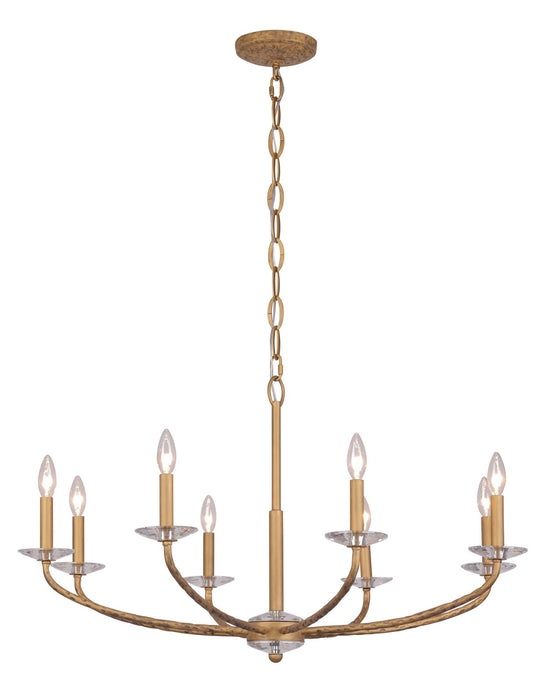 Minka-Lavery 5287-788 Eight Light Chandelier, Ashen Gold