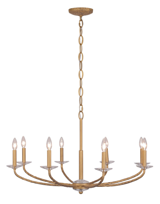 Minka-Lavery 5287-788 Eight Light Chandelier, Ashen Gold