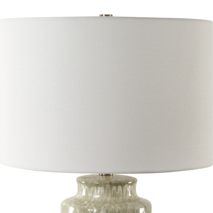 Uttermost 30366-1 One Light Table Lamp, Organic Pattern In Soothing Cream And Sage